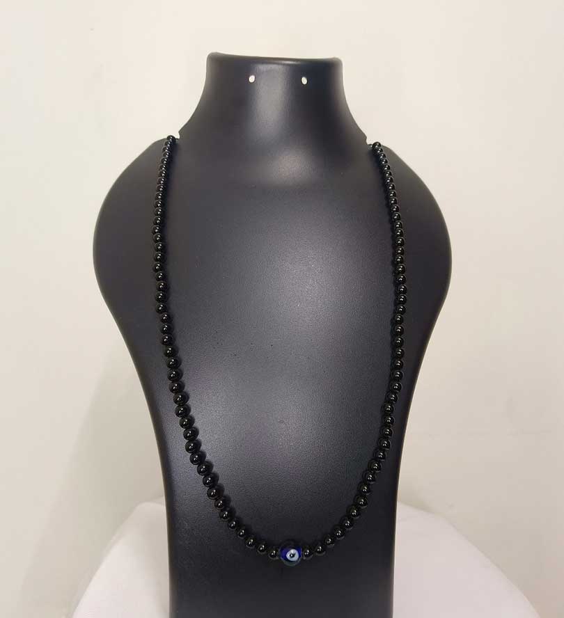 Black Onyx With Evil Eye Short Chain