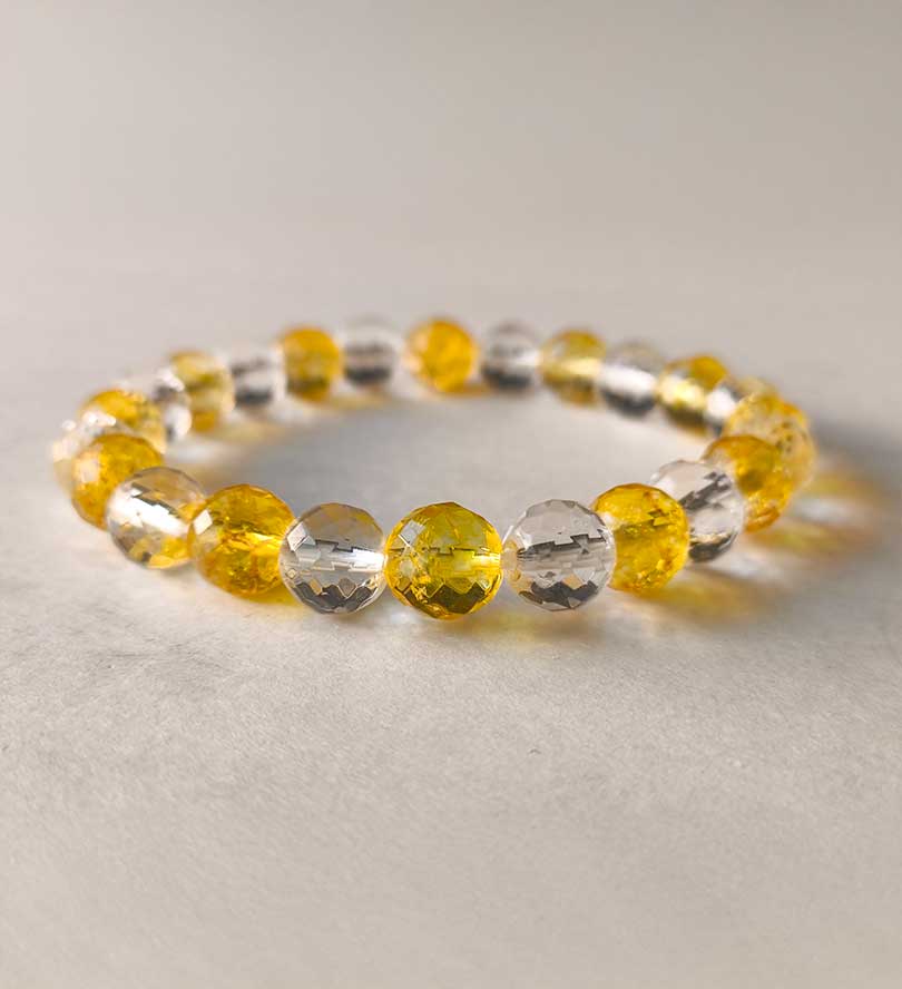 Citrine With Clear Quartz Bracelet