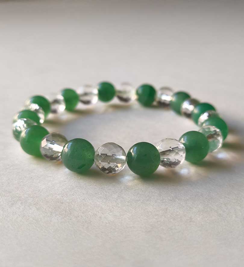 Jade & Clear Quartz Bracelet