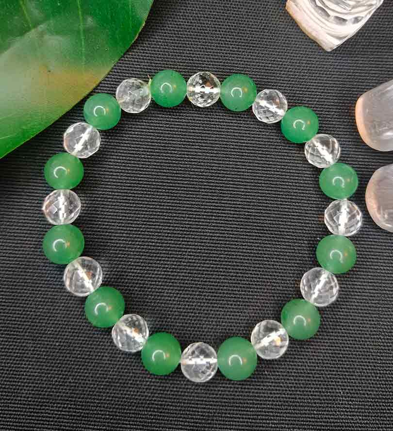 Clear Quartz With Green Aventurine Bracelet