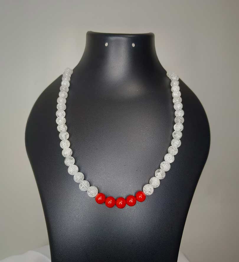 Crack Quartz With Coral Short Chain