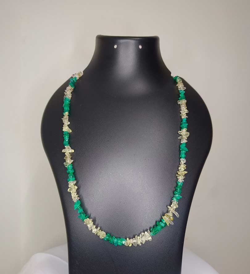 Lemon Topaz With Jade Short Chain