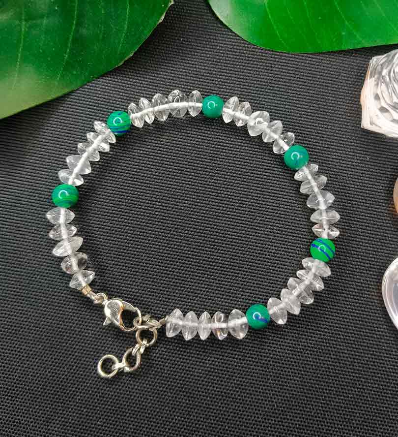 Clear Quartz & Malachite Bracelet