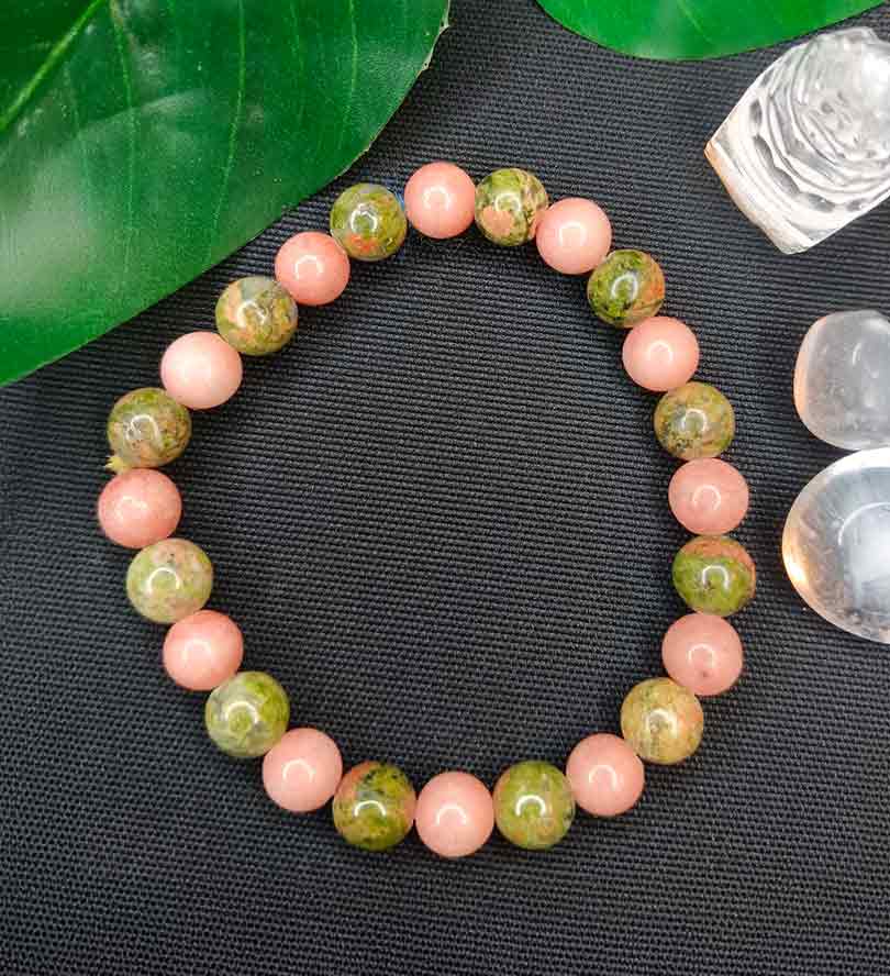 Peach Agate With Unakite Bracelet