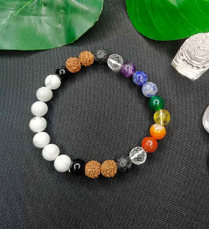 7 Chakra With Howlite Bracelet
