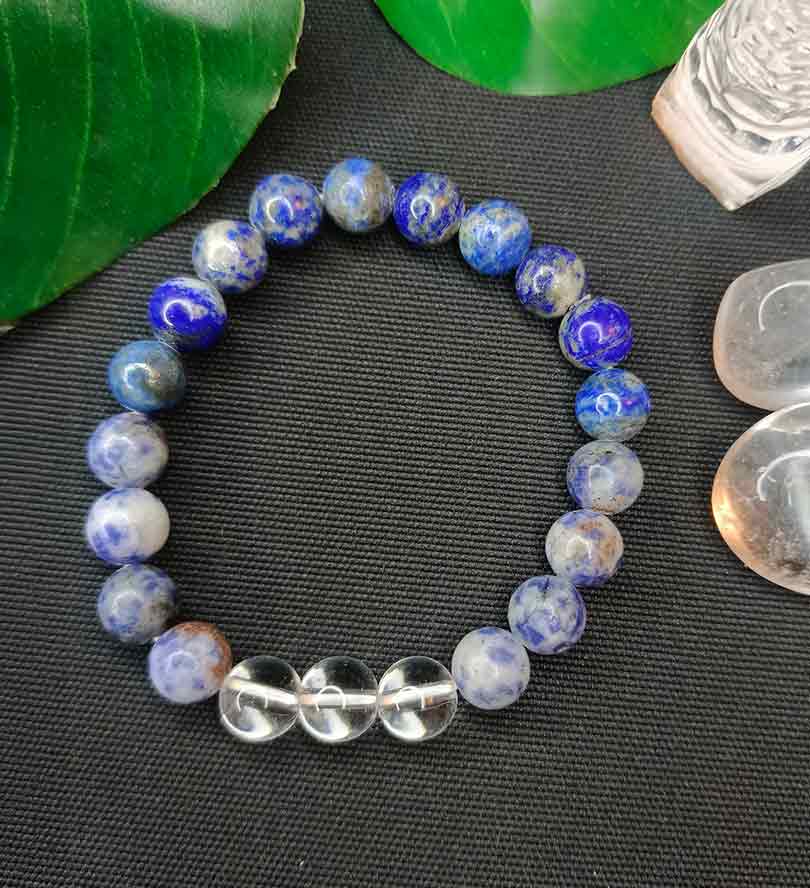 Sodalite With Clear Quartz Bracelet