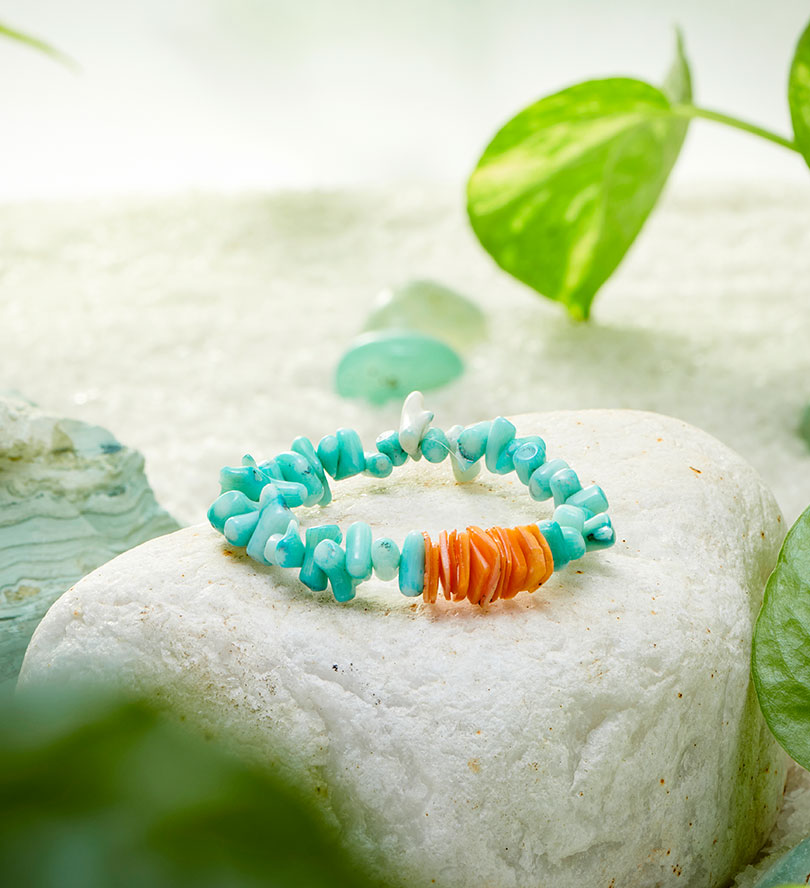 Turquiose With Coral  Bracelet