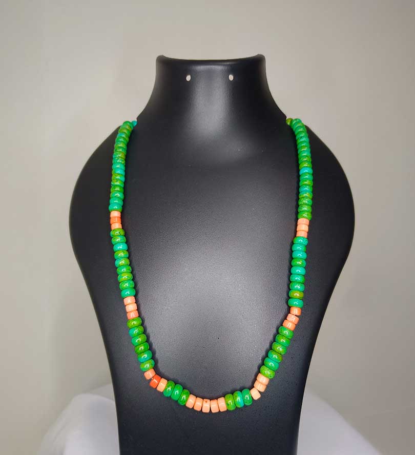 Turquiose With Coral Short Chain
