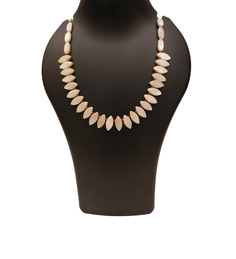 Mother of Pearl & Coral crystal Necklace